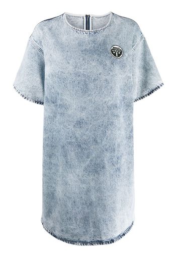 acid-wash denim dress