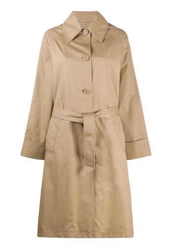 single-breasted belted trench coat