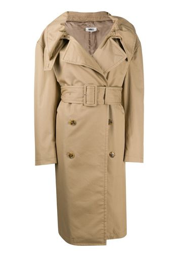 scrunched lapel trench coat