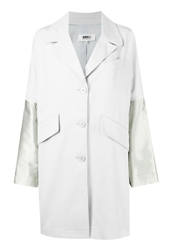 MM6 Maison Margiela contrast-sleeve single-breasted coat - Grigio