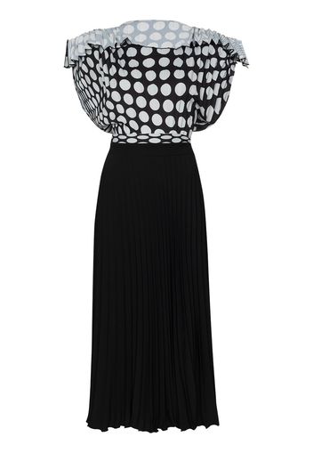 MM6 Maison Margiela polka dot pleated midi dress Tasche - Nero