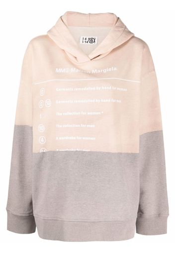 MM6 Maison Margiela description print contrasting hoodie - Grigio