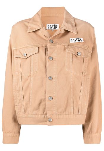 MM6 Maison Margiela logo patch denim jacket - Toni neutri