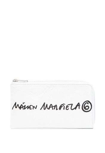 MM6 Maison Margiela logo-print wallet - Bianco