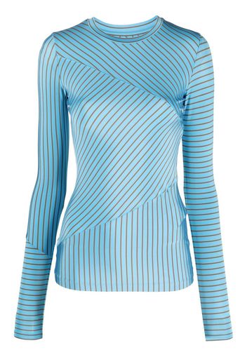 MM6 Maison Margiela striped long-sleeve top - Blu