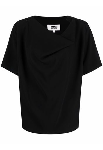 MM6 Maison Margiela draped short-sleeve T-shirt - Nero