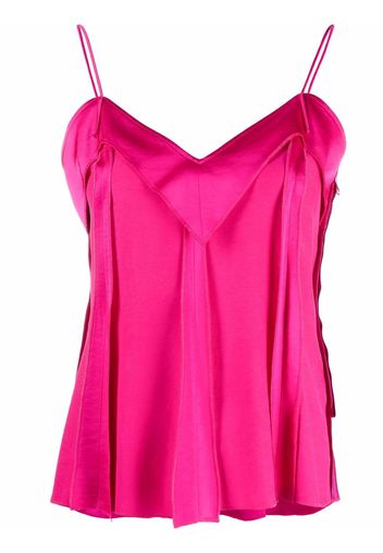 MM6 Maison Margiela Top smanicato con scollo a V - Rosa