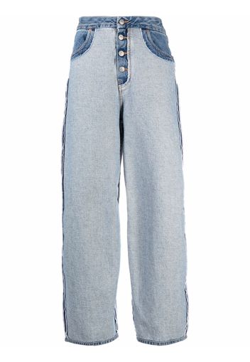 MM6 Maison Margiela high-waisted wide leg jeans - Blu