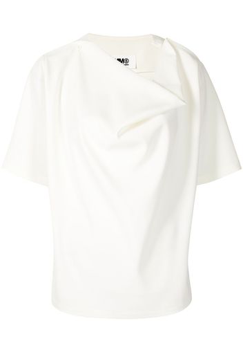 MM6 Maison Margiela T-shirt con scollo a cappuccio - Bianco