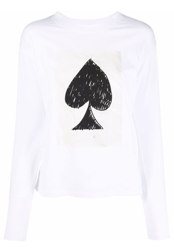 MM6 Maison Margiela Top a maniche lunghe con stampa - Bianco