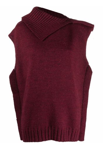 MM6 Maison Margiela asymmetric knit jumper - Rosso