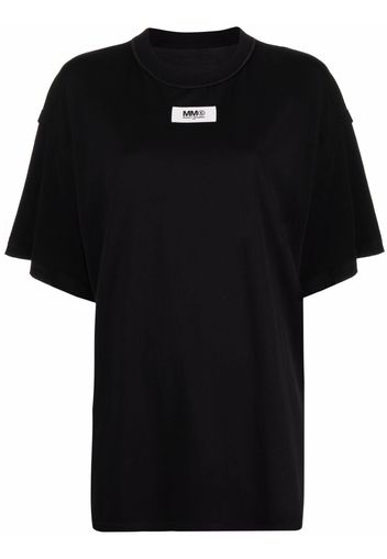 MM6 Maison Margiela logo-patch oversized T-shirt - Nero