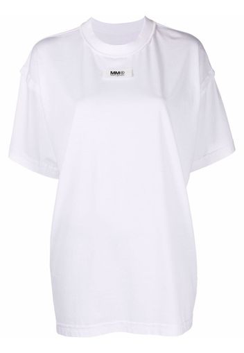 MM6 Maison Margiela logo-tag oversized T-shirt - Bianco