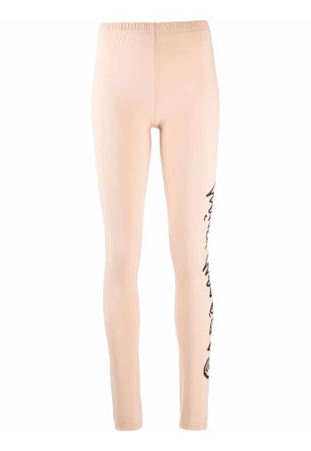 MM6 Maison Margiela signature logo leggings - Toni neutri