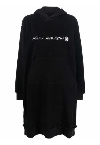 MM6 Maison Margiela reversible hooded sweatshirt dress - Nero