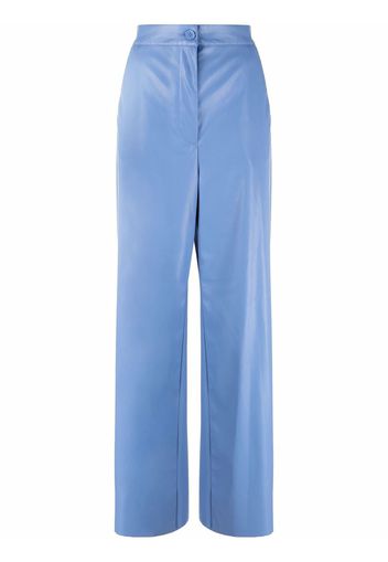 MM6 Maison Margiela faux-leather straight-leg trousers - Blu