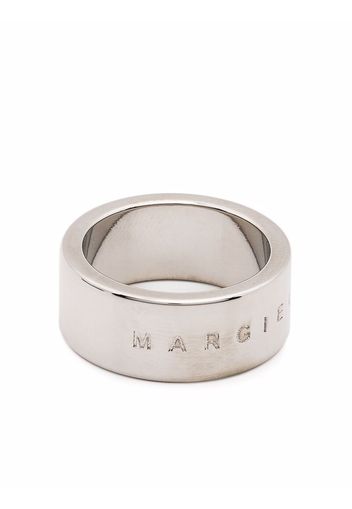 MM6 Maison Margiela engraved-logo ring - Argento