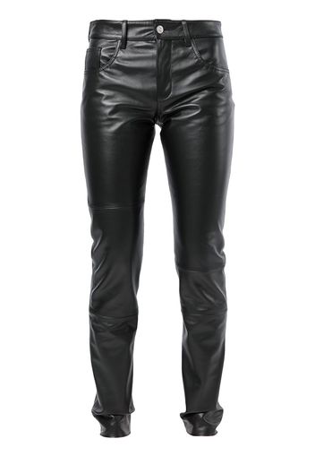 MM6 Maison Margiela Pantaloni dritti in pelle - Nero