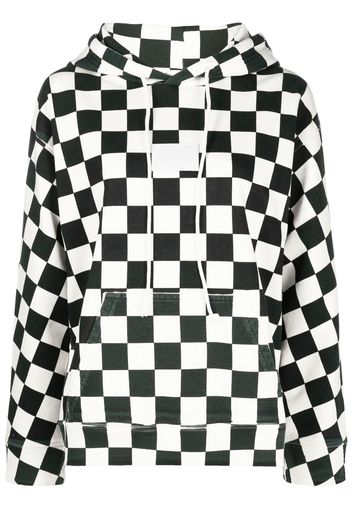 MM6 Maison Margiela checkerboard-print hoodie - Toni neutri