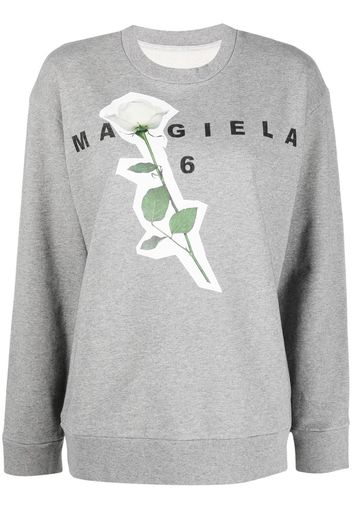 MM6 Maison Margiela logo-print detail sweatshirt - Grigio