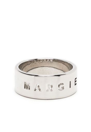 MM6 Maison Margiela cut out-logo band ring - Argento