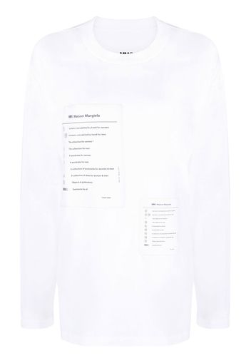 MM6 Maison Margiela code graphic-print long-sleeve top - Bianco