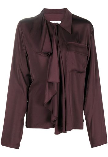 MM6 Maison Margiela ruffled long-sleeve shirt - Rosso