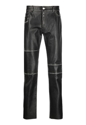 MM6 Maison Margiela panelled leather trousers - Nero