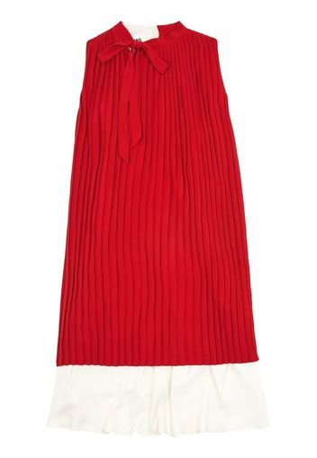 MM6 Maison Margiela layered pleated asymmetric dress - Rosso
