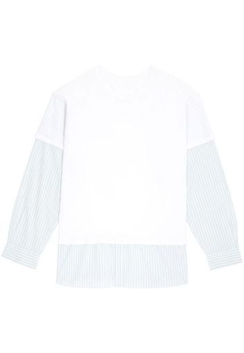 MM6 Maison Margiela shirt-panel cotton T-shirt - Bianco