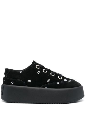 MM6 Maison Margiela logo-print flatform sneakers - Nero