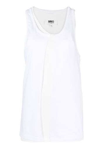 MM6 Maison Margiela layered scoop-neck tank top - Bianco