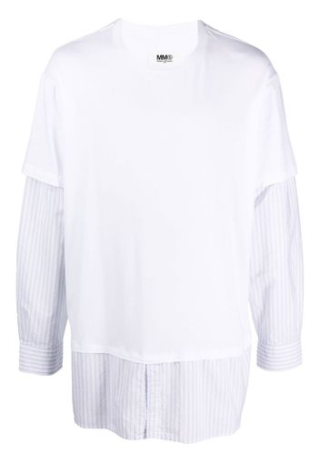 MM6 Maison Margiela layered long-sleeved T-shirt - Bianco
