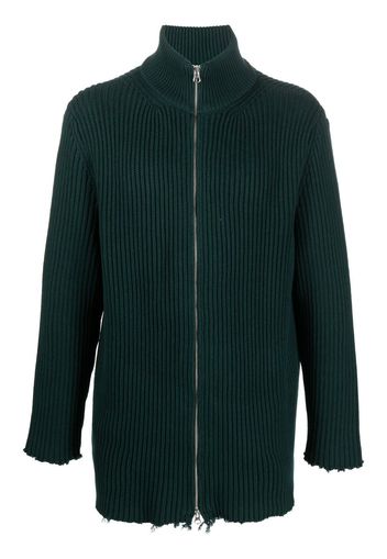 MM6 Maison Margiela distressed zip-up jumper - Verde