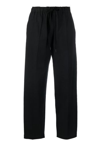 MM6 Maison Margiela drawstring-waistband cotton trousers - Nero