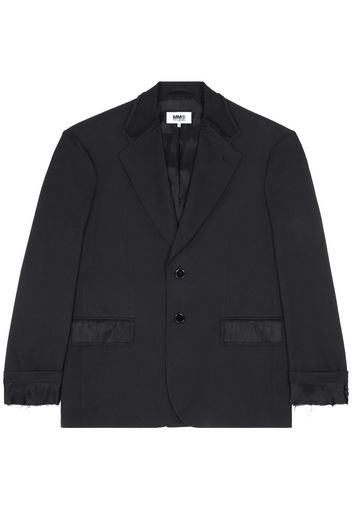 MM6 Maison Margiela single-stitch logo notched-collar blazer - Nero