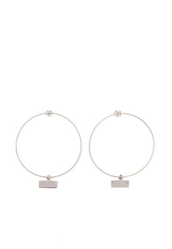 MM6 Maison Margiela logo-plaque push-back hoop earing - Argento