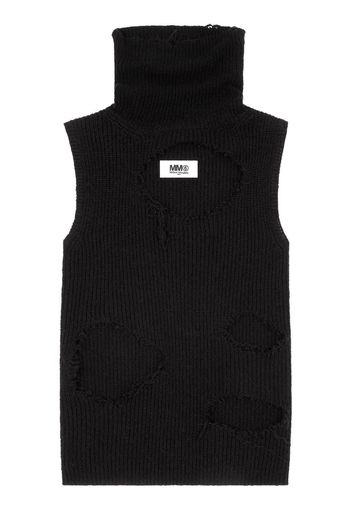 MM6 Maison Margiela cut-out detailing high-neck top - Nero