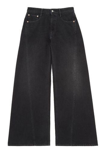 MM6 Maison Margiela Jeans a gamba ampia con applicazione - Nero