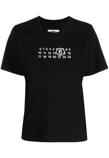 MM6 Maison Margiela numbers-motif T-shirt - Nero