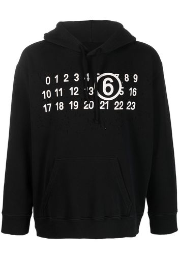 MM6 Maison Margiela logo-print detail hoodie - Nero