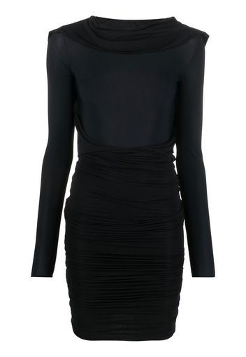 MM6 Maison Margiela long-sleeve ruched dress - Nero