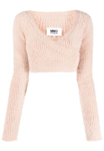 MM6 Maison Margiela textured knit crop top - Rosa