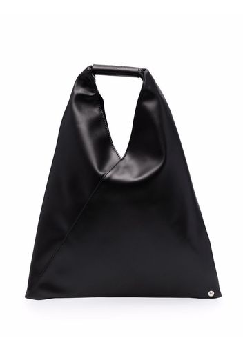 MM6 Maison Margiela Japanese triangle leather tote bag - T8013 BLACK