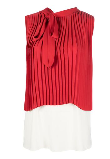 MM6 Maison Margiela fully-pleated sleeveless blouse - Rosso