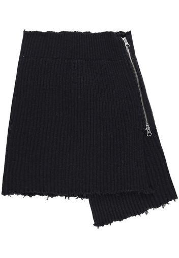 MM6 Maison Margiela asymmetric-design ribbed-knit skirt - Nero