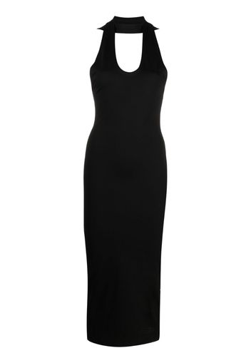 MM6 Maison Margiela crisscross halterneck midi dress - Nero