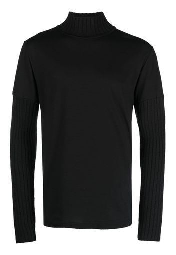 MM6 Maison Margiela ribbed-detail high-neck sweatshirt - Nero