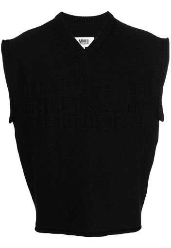 MM6 Maison Margiela number-motif embroidered vest - Nero