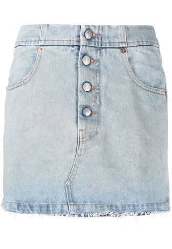 MM6 Maison Margiela Minigonna denim con orlo a taglio vivo - Blu